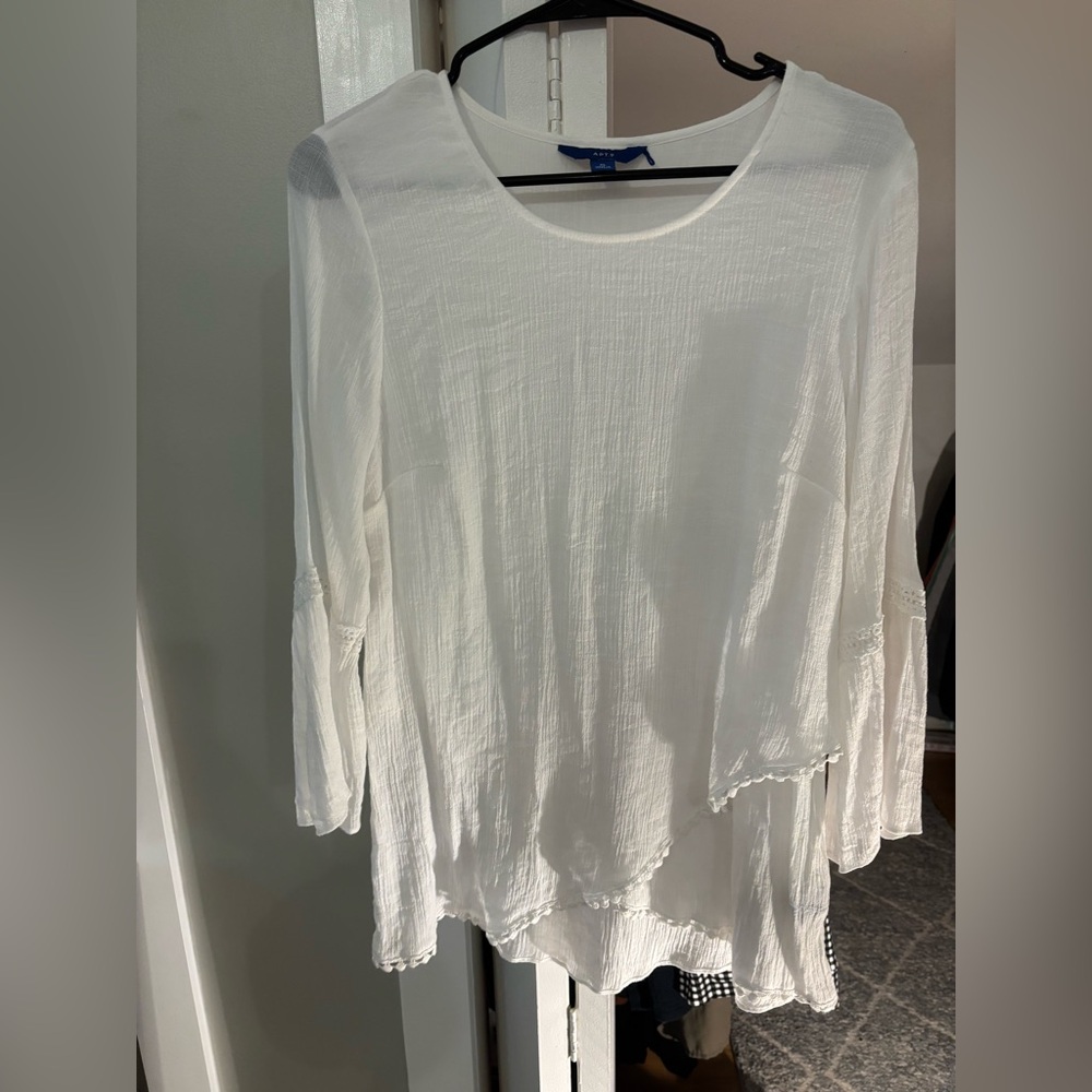 Apt. 9 Women's White Textured Tunic Top